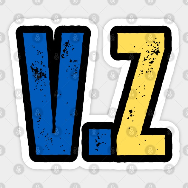 Volodymyr Zelenskyy V Z Sticker by Creatifly Graphic Tees